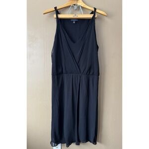 Banana Republic Silk Sleeveless Dress Women's Size Large Black